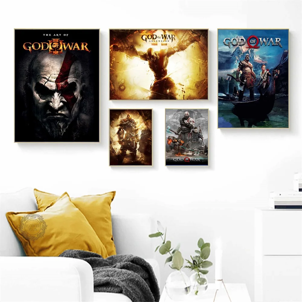 God Of War видео игра рисунок плакаты и принты печать на холсте художественная