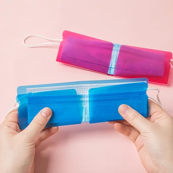

5Pcs Portable Plastic Mini Mask Clips Disposable Face Mask Storage Case Container Foldable Mask Holder Recycling Mask Storage