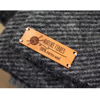 

50pcs Custom leather branding logo Knitting Tags Sewing clothing Crochet labels handmade Garment label tag hats DIY accessories