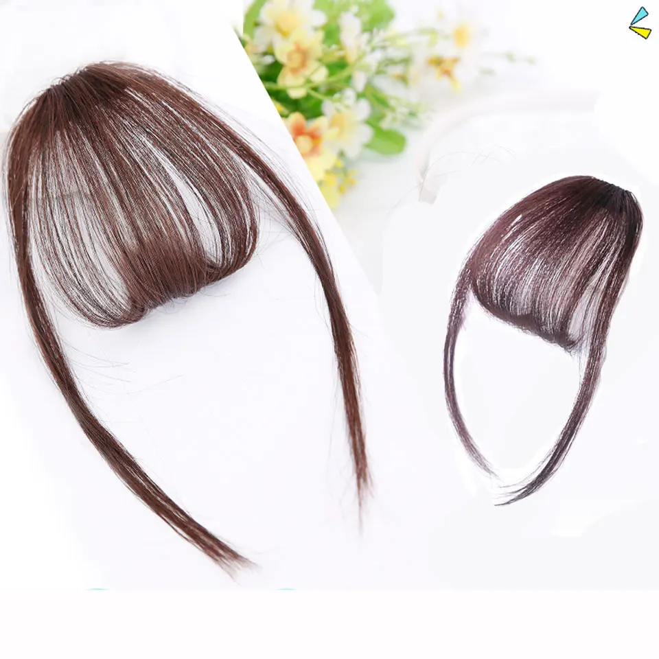 Buqi, накладные волосы на заколках, синтетические, тупые, воздушные челки, черные, тонкие, невидимые, накладные волосы для Adutl, женские аксессуары для волос