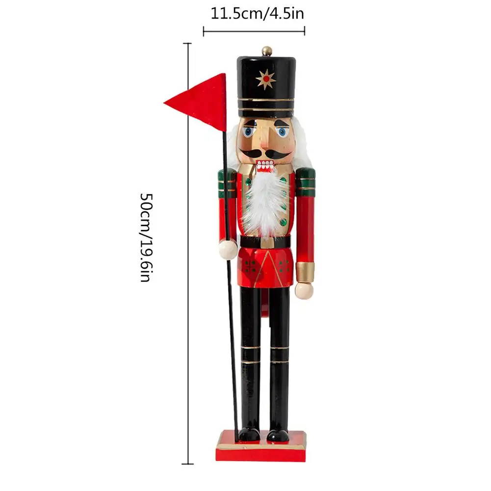 50CM Christmas Wooden Nutcracker Soldier Jewelry Children's Room Decoration Ornament Christmas Gift Handcraft Nutcracker Puppet