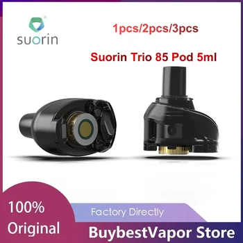 

Original 1-3pcs Suorin Trio 85 Cartridge Pod For Suorin Trio 85 Kit & Replaceable Coil System E-cig vaporizer with 5ml Capacity