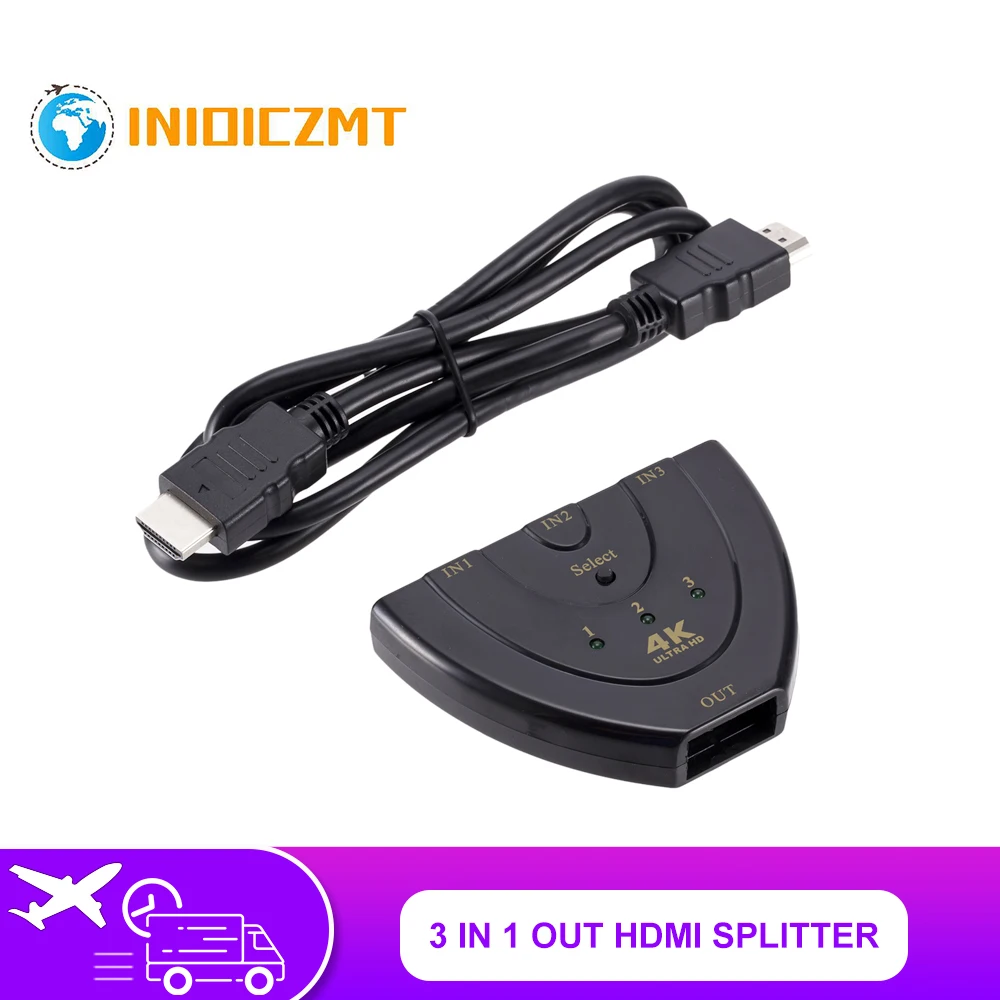 hdmi splitter 4k 3D Mini 3 Port 1.4b 4K*2K Switcher HDMI Splitter 1080P in 1 out Hub for DVD HDTV Xbox PS3 PS4 | Электроника
