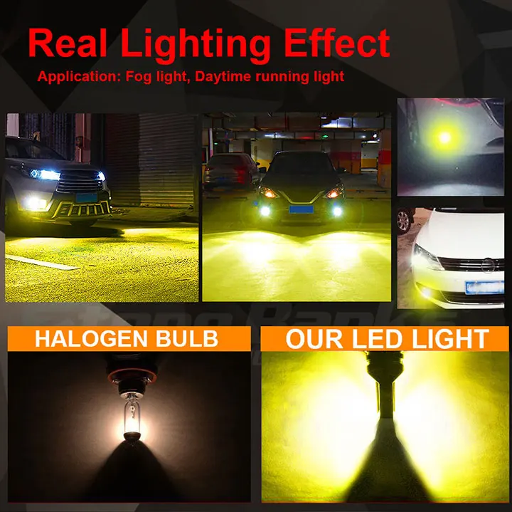 Высокомощный головной светильник led H7 H1 H11 H3 9005/HB3 9006/HB4 Авто 12smd 3030 светодиодный противотуманный светильник автомобильная лампа для Honda 3000k желтый 2 шт