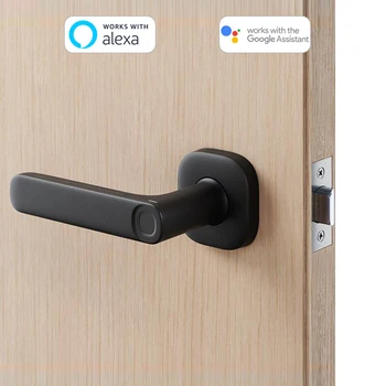 

Yeeuu R1 News Electronic Door Lock Bluetooth Phone APP NFC Card Unlock Gateway Work With Alexa Google Assistant Fashion Design