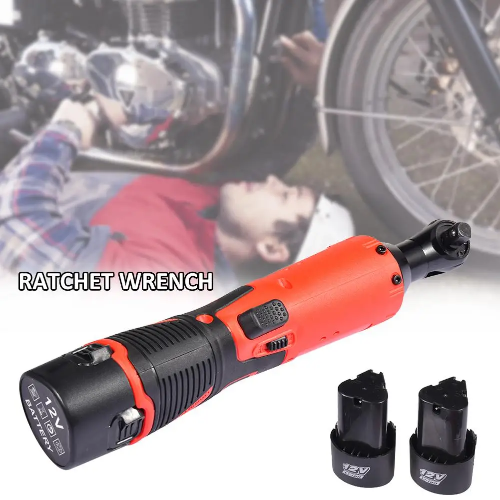 

Newest 12V 3/8'' 2 Lithium-Ion Battery Electric Ratchet Wrench Rechargeable Electric Cordless Right Angle Wrench Kit