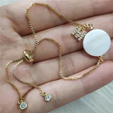 Крошечный cz начальный 26 букв алфавита имя Шарм Белый Абалон корпус соединителя Золотое звено браслет для женщин Индивидуальные ювелирные изделия подарок