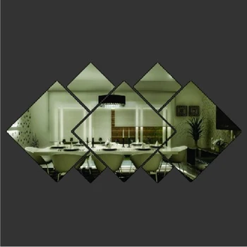 

Diamond Shape Acrylic Mirror Effect Silver Wall Sticker Mural Window Glass
