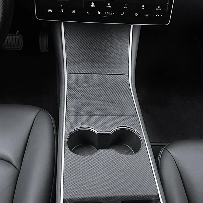 Внутренняя отделка из углеродного волокна, наклейка для центрального управления, панель, инструмент для защиты, отделка, авто аксессуары для Tesla MODE3