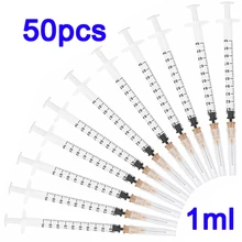 Disposable Plastic Industry Syringe 1ml With Needles 1cc Sterile Injector Liquids Mixing Adhesives Glue Soldering , 50pcs
