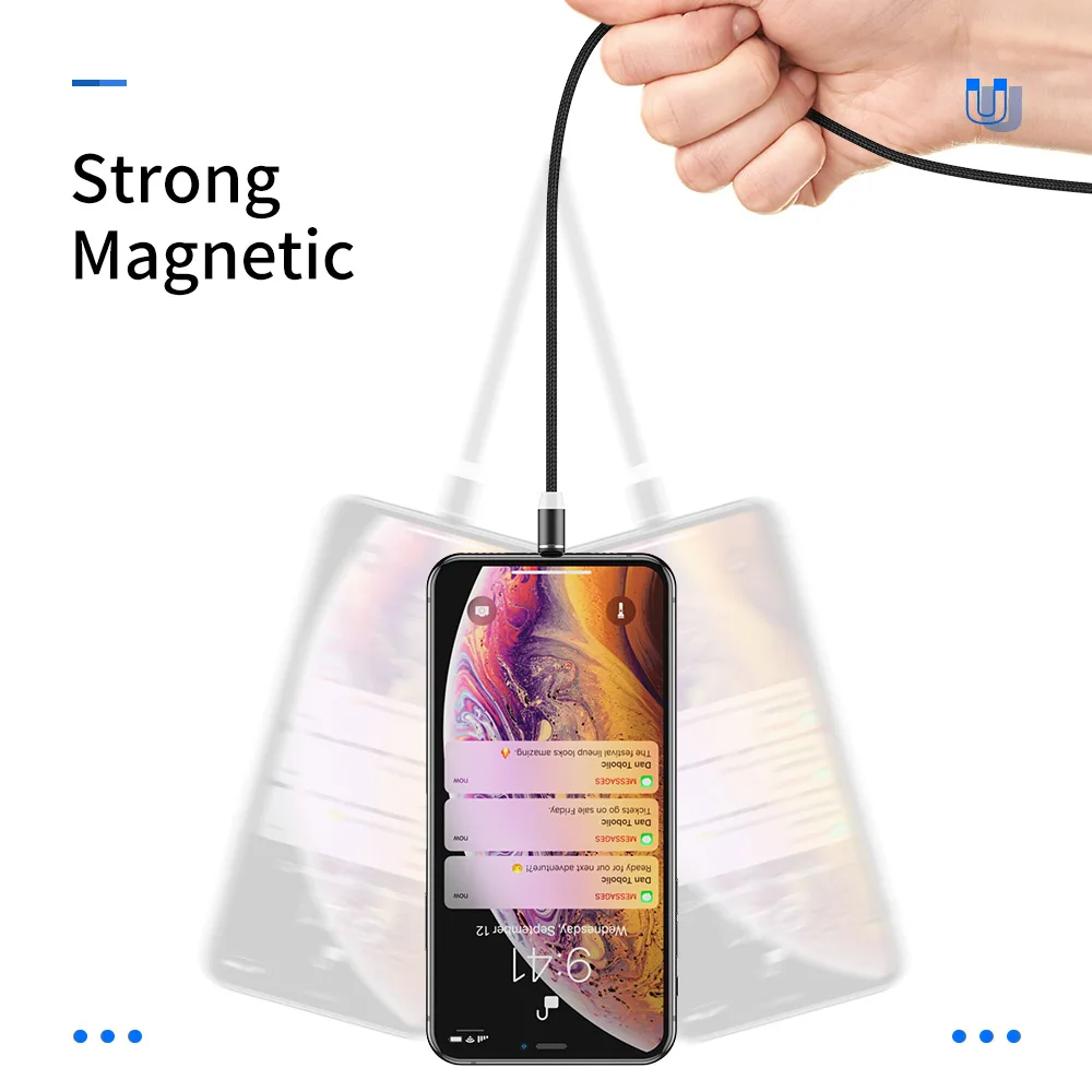Магнитный кабель Micro USB для iPhone 11 Samsung A51 Android магнитное зарядное устройство