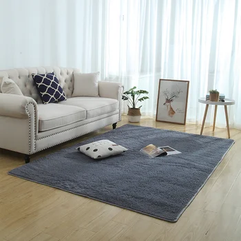 

Northern European-Style Short Plush Rug Home Living Room Children's Crawl Game Blanket Gray