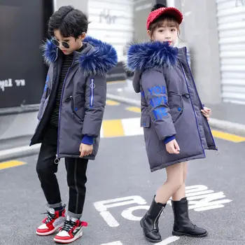 

2019 Children Winter Warm Boy Girls Coats Jackets Girls Clothing Waterproof Clothes Hooded Long Coats For Kids Parka 4-12 Years