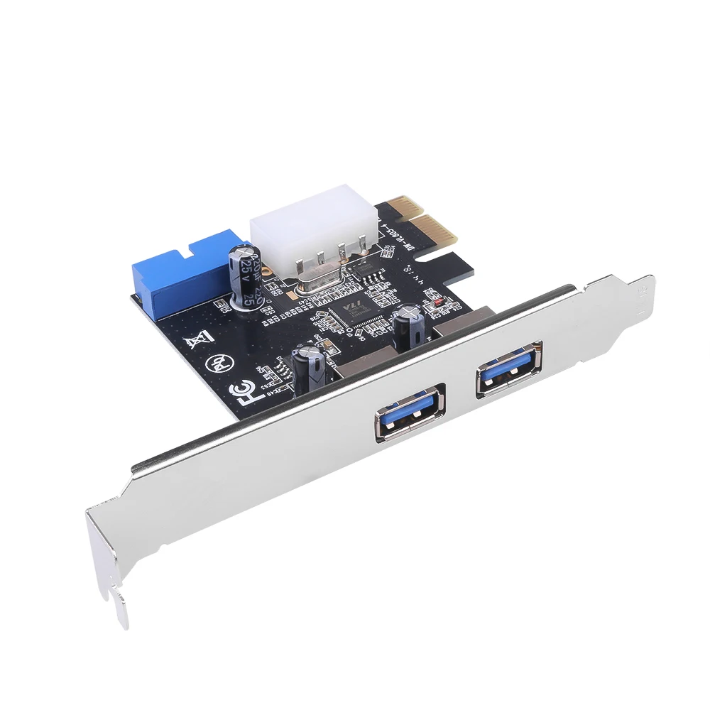 USB 3,0 карта расширения PCI-E адаптер внешнего 2 Порты и разъёмы концентратор внутренний 19pin Заголовок карта PCI-E 4pin IDE/SATA Мощность разъем для ПК