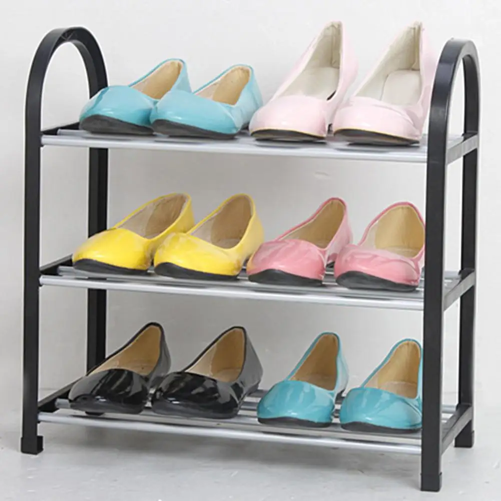 

3/4/5 Layer Stainless Steel Shoe Rack Shelf Organizer Pipe Holder Convenient Practical Storage Container