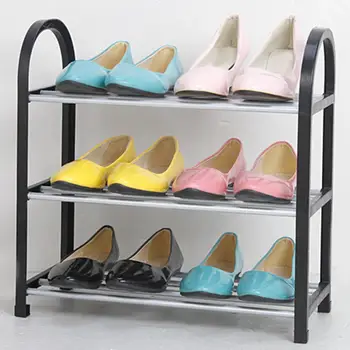 

3/4/5 Layer Stainless Steel Shoe Rack Shelf Organizer Pipe Holder Convenient Practical Storage Container