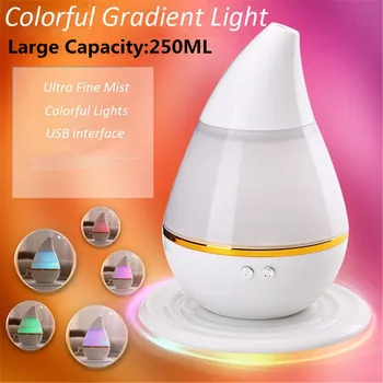 

250ML USB Air Humidifier Home Aroma Essential Oil Diffuser Fogger Mini Mist Maker Ultrasonic Humidifier with LED Night Light