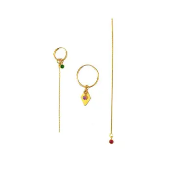 

AR-2 New 2020 simple European and American fashion trendsetter asymmetric combination earrings for women