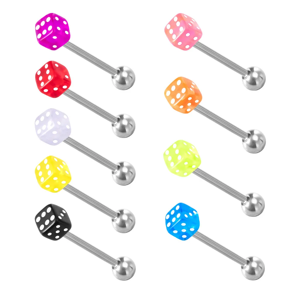 Tounge Bars Arcyl Bar Tongue  Colourful Rings Body Piercing Jewelry 