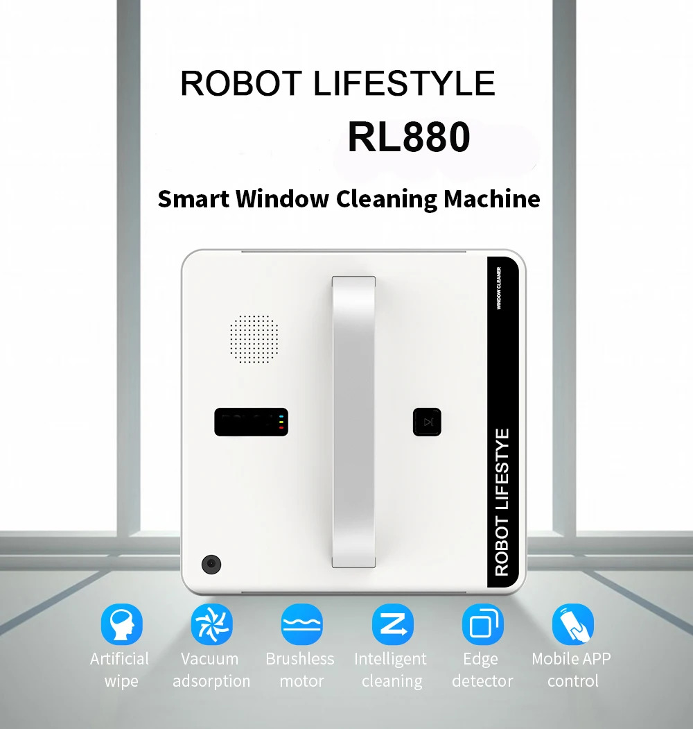  Robotic Window Cleaner Vacuum Cleaner Smart Planned Type Wifi App Control Window Glass Cleaning Rob - 32973607354