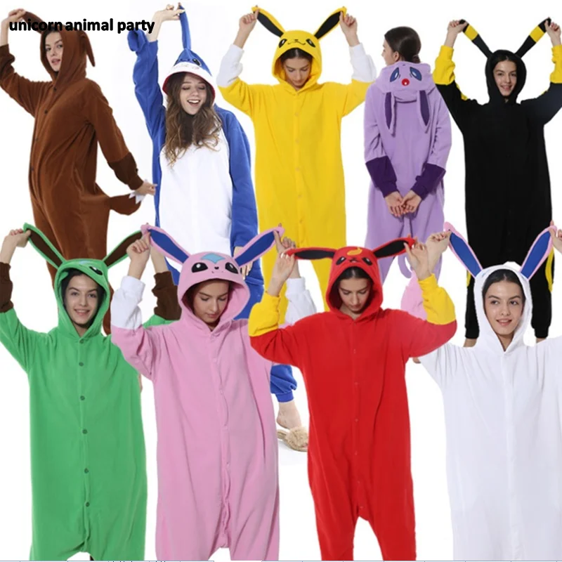 Мужские толстовки с капюшоном Kigurumi Onesie blue Moon Espeon Umbreon для взрослых Аниме Покемон Косплей Пижама для вечеринок костюм общий
