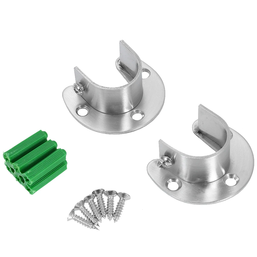 2pc Closet Pole Sockets Set Of 2pcs U Shape Rod Socket Flange Set