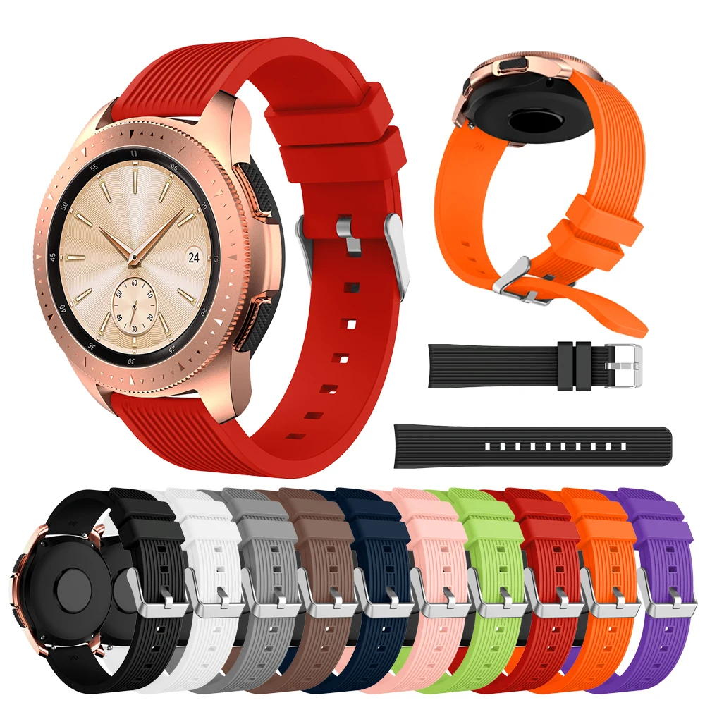 Ремешок силиконовый для Gear s3 Frontier Huawei watch GT 2 S2 42 мм 46 браслет Samsung Galaxy Watch мм/42 мм/active