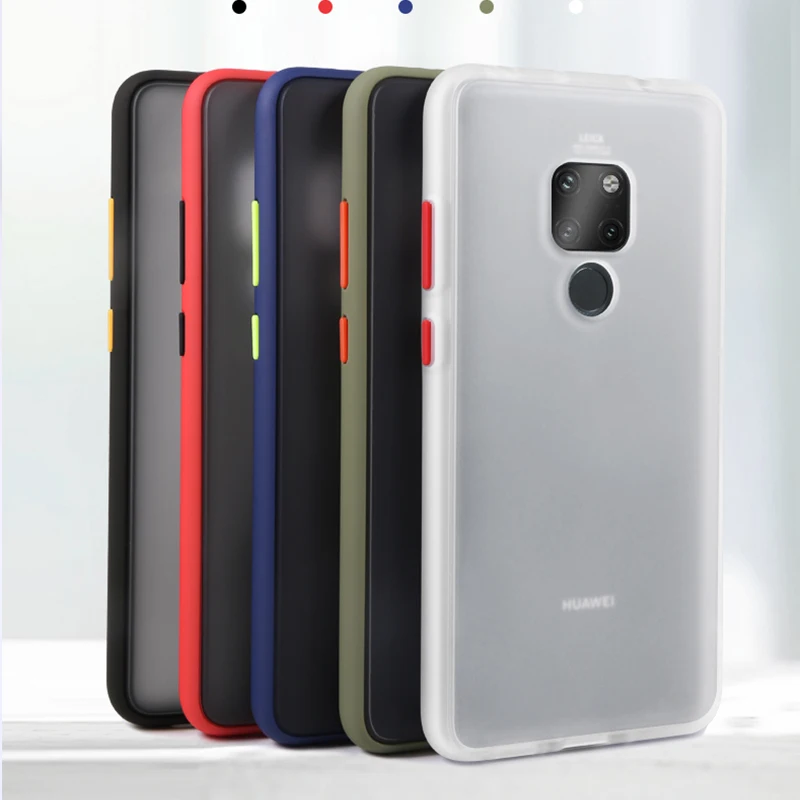 

luxury shockproof frosted transparent phone back etui coque cover case for huawei mate 20 pro mate20 20pro soft edge silicone pc