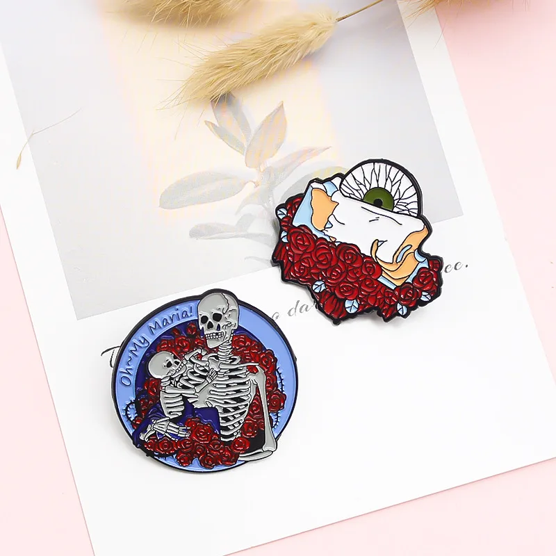 XM-забавная креативная брошь для носа глазного яблока в Розе Роза охватывает