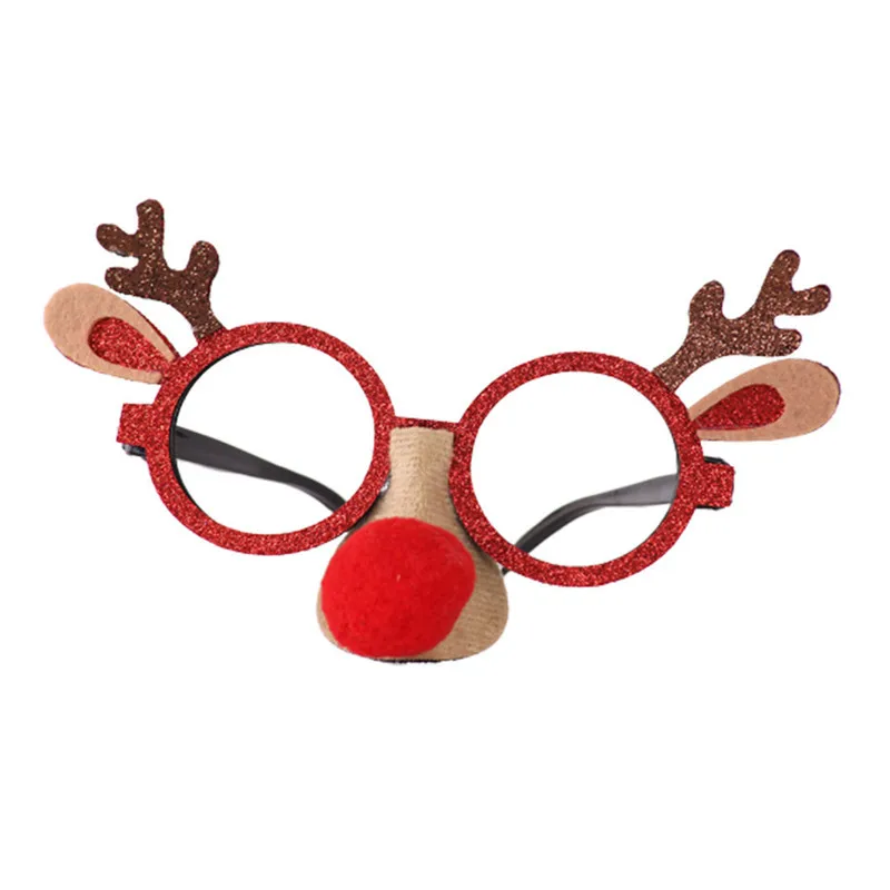 1PC Christmas Decorations Glasses Adult Kids Toys Christmas Antlers Santa Claus Snowman Glasses DIY Party Decoration@D