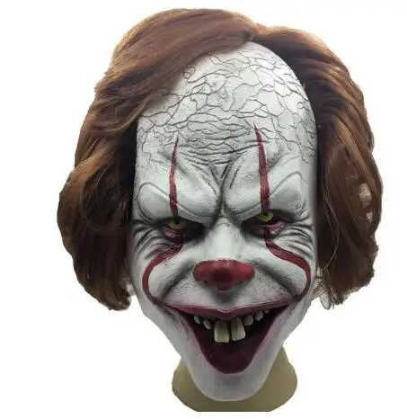 Светодиодный маска клоуна Pennywise Stephen King's It Chapter Two Masque Movie шлем для косплея маски - Цвет: latex mask