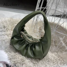 Складывающаяся мягкая PU Сумка Хобо Женская зима корейский шик подмышек маленькая квадратная сумка через плечо женская модная повседневная сумка