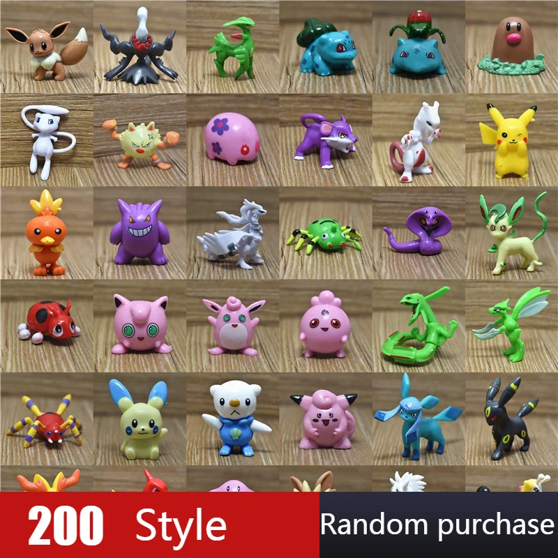1 шт. оптовая продажа 200 стилей случайная покупка 3 6-6 см покемон Пикачу Mewtwo Charizard