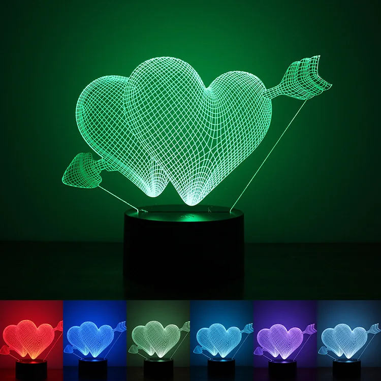 

An Arrow 3D Creative Small Night Lamp Button USB Power Supply LED Home Lights Logo Customizable
