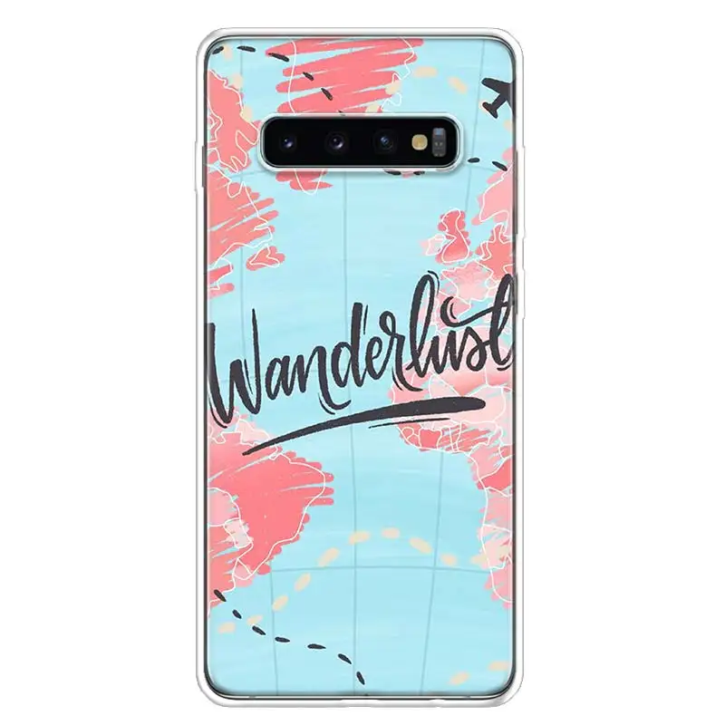 Карта мира путешествия планы крышка чехол для телефона для samsung Galaxy A10 A20E A30 A40 A50 A70 A50S A80 M30S A6 A7 A8 A9 Plus+ Coque