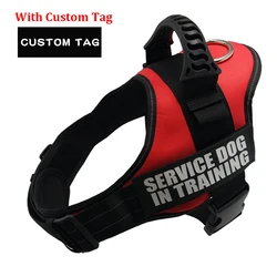 Personalized Reflective Nylon Dog Harness - Adjustable No Pull Design - XXL (Red with tag)