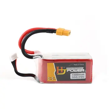 

HJ 14.8V 1500MAH 35C 4S Lipo Battery XT60 Plug Rechargeable for RC Racing Drone Helicopter Car Boat Model