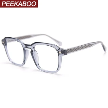 

Peekaboo tr90 transparent glasses woman korean style grey black fashioin square glasses frame for men clear lens acetate