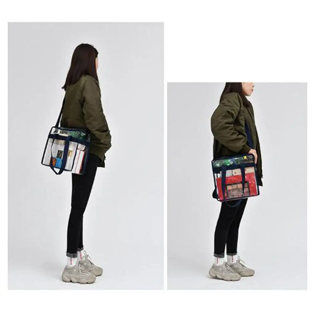 Women Water-proof PVC Clear Transparent Tote Bag Beach Makeup Bathing Wash Bag