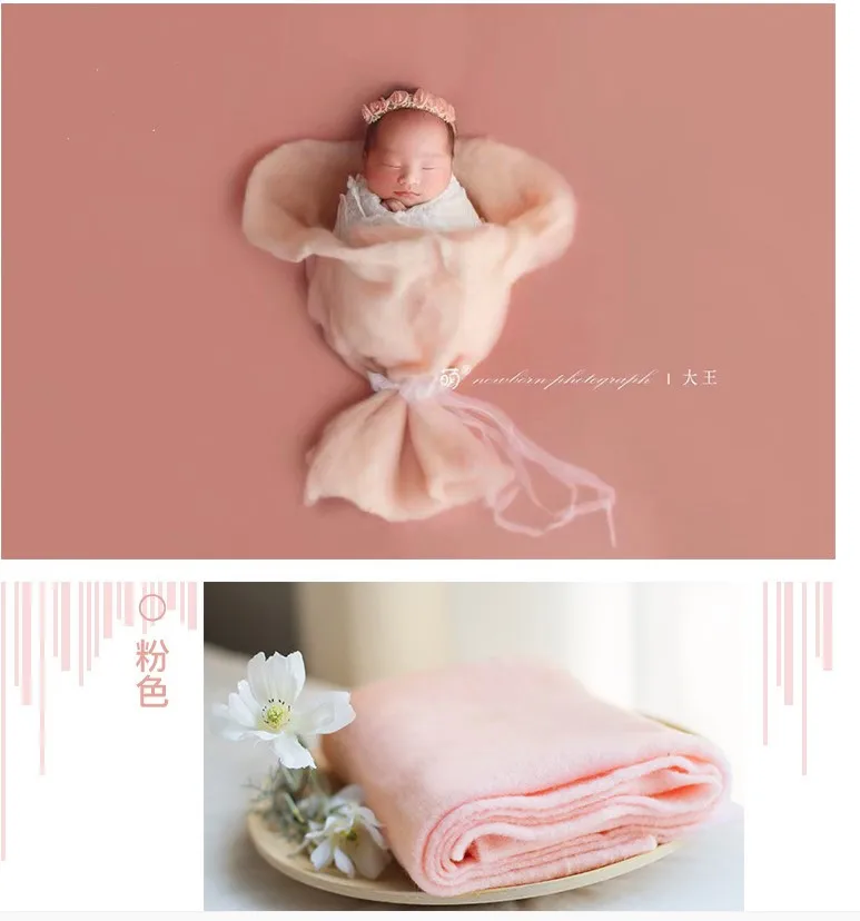 New Promotional Newborn Photography Props Pure Wool Felt Thin Blanket Wrapping Photo Props Studio Baby Shooting Mat