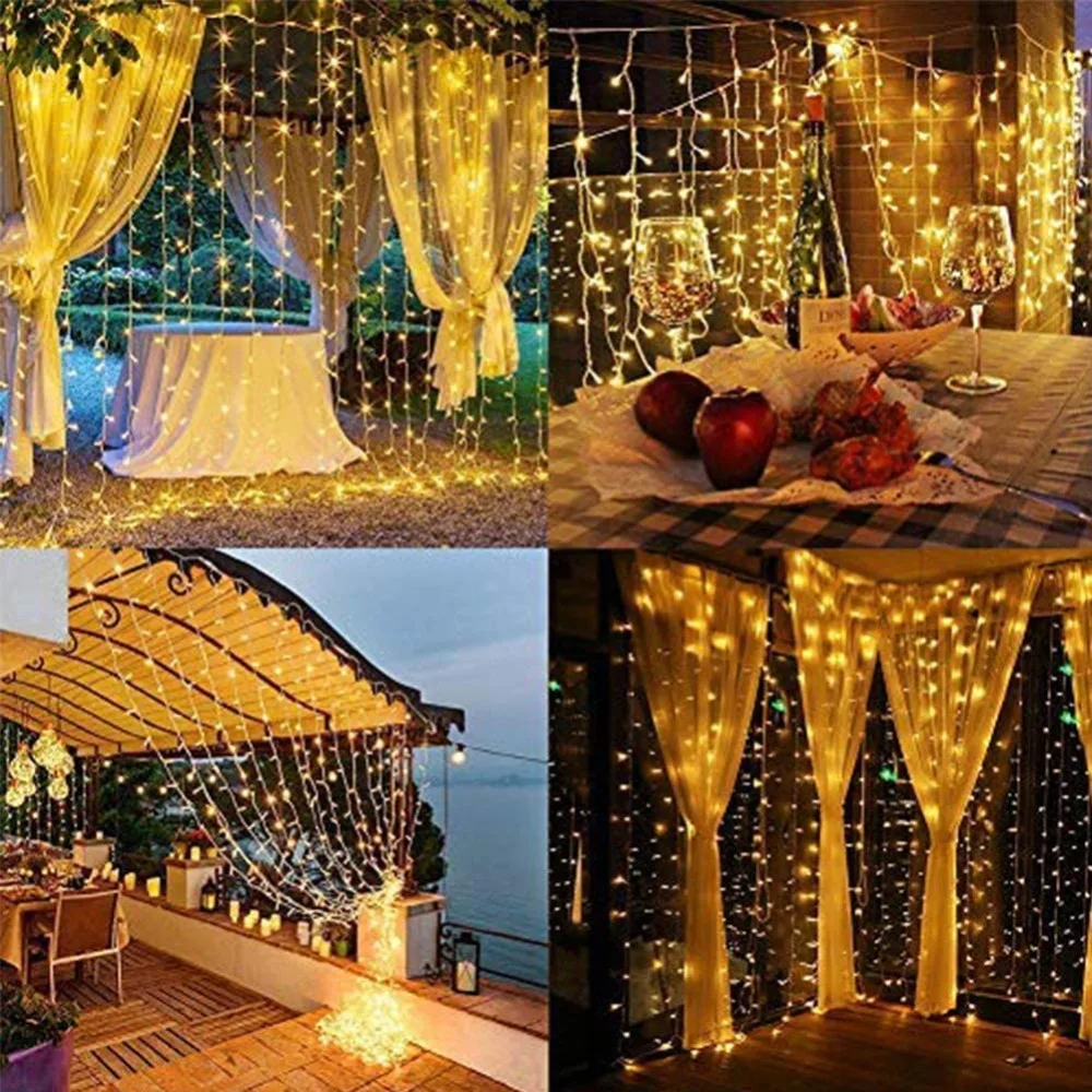 best outdoor solar lights LED String Lights Outdoor Fairy Lights 8 Modes Solar Powered for Christmas New Year Party Wedding Bedroom Window Curtain Garland indoor solar lights