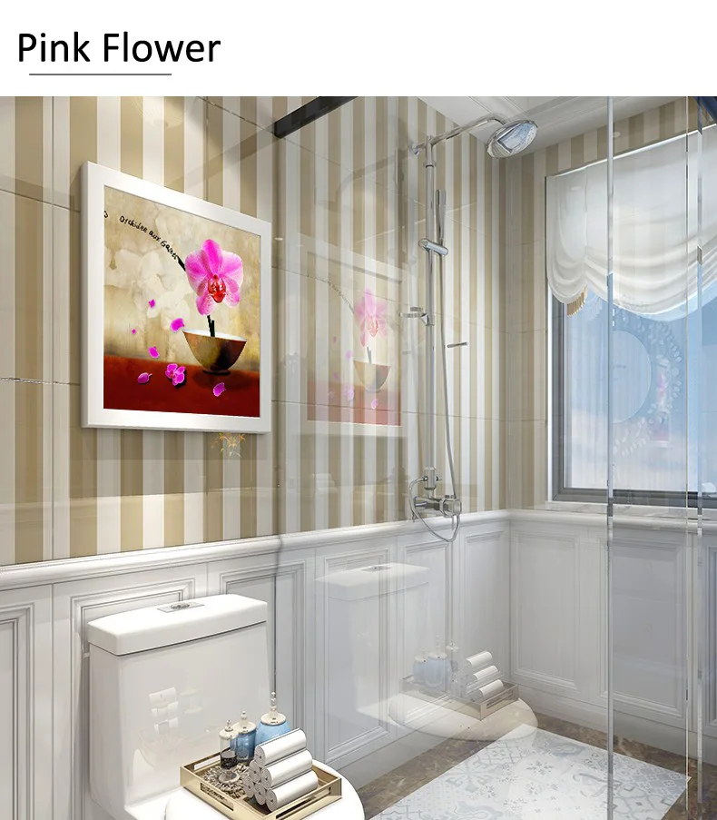 Pink Flower Складной шкаф для хранения ванной комнаты, душевая полка для хранения одежды, водонепроницаемая настенная стойка-органайзер, Прямая поставка - Цвет: Pink Flower