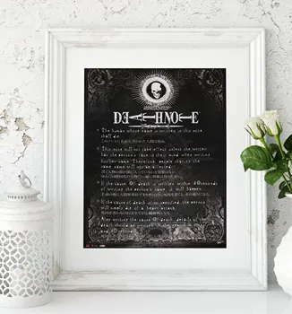 

Canvas Poster Silk Fabric Home Decoration Death Note Rule Style Modern Print for Living Room@20-1005-40