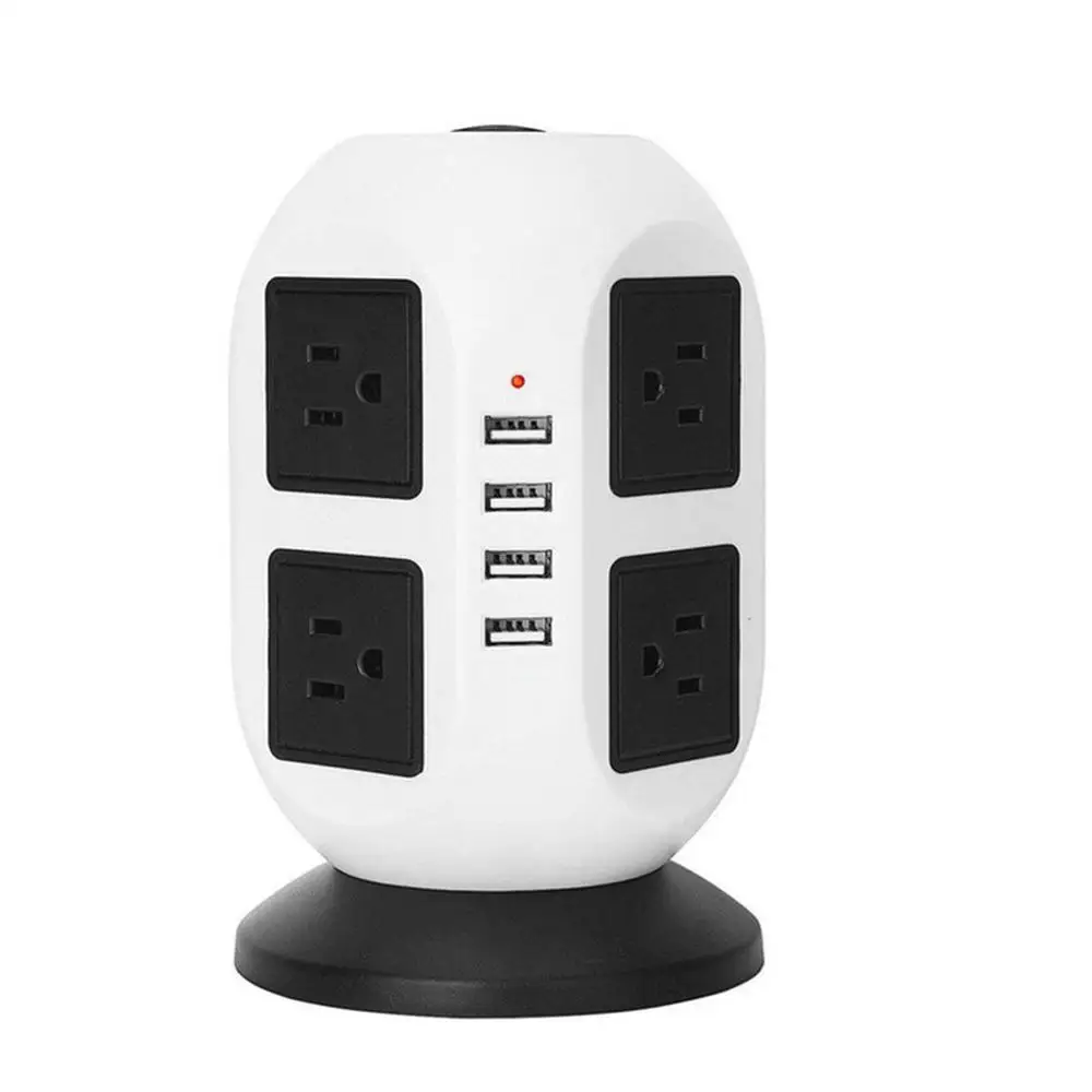 Power Strip Tower - EVAIKON Extension Cord with 8 Outlet 4 USB Ports 3000W/13A Surge Protector Electric Charging Station