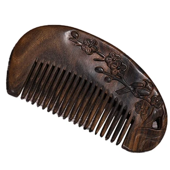 

Natural Health Care Brown Sandalwood Hair Comb Anti-Static Beard Wooden Comb of Hair Brush Bird Hair Massage Comb