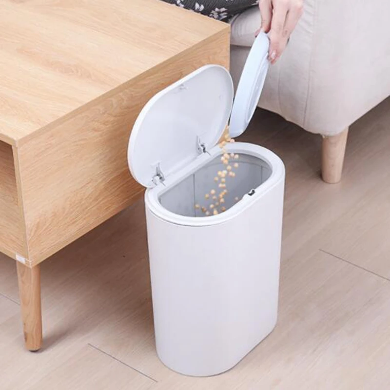 Multifunction 9L Plastic Narrow Type Trash Can Toilet Waste Bin Dustbin Trash Bin Basket Garbage Bucket Brush Bathroom Cleaning
