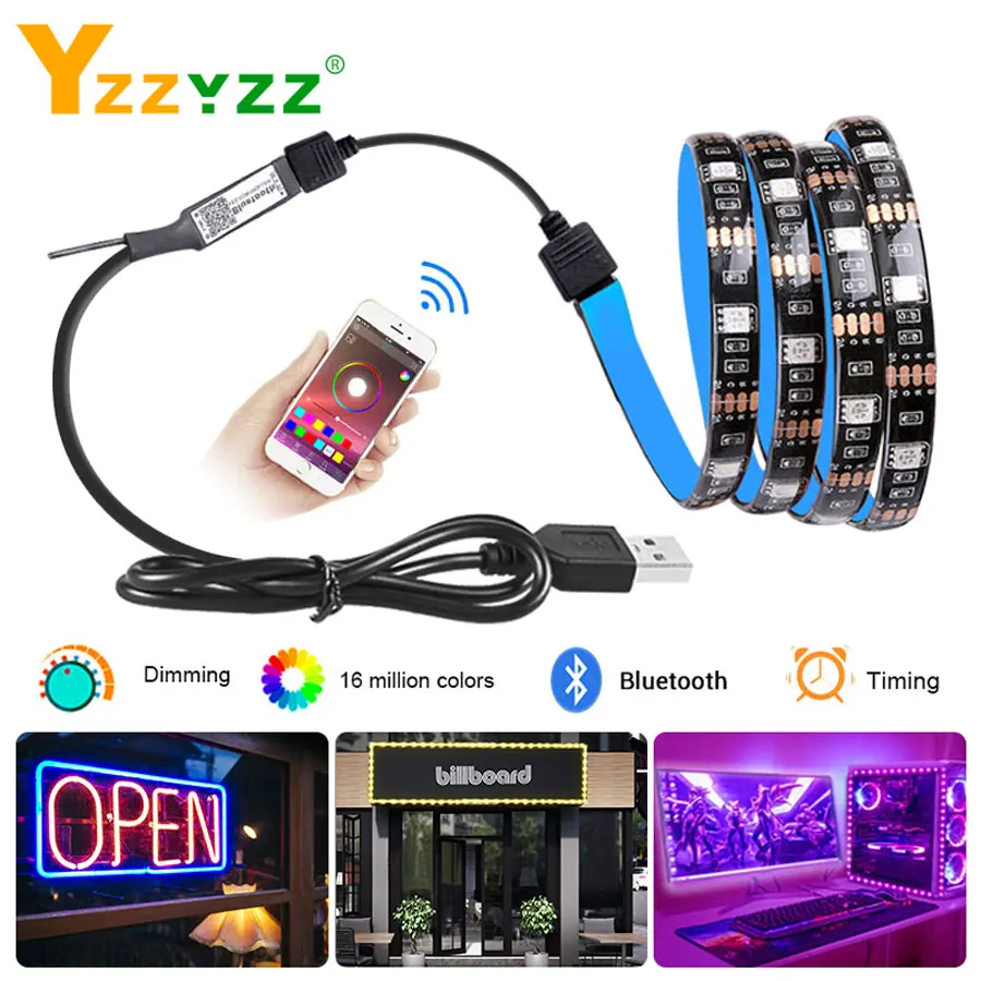 Светодиодная рекламная лента RGB 5 В USB Гибкая беспроводная умная с управлением
