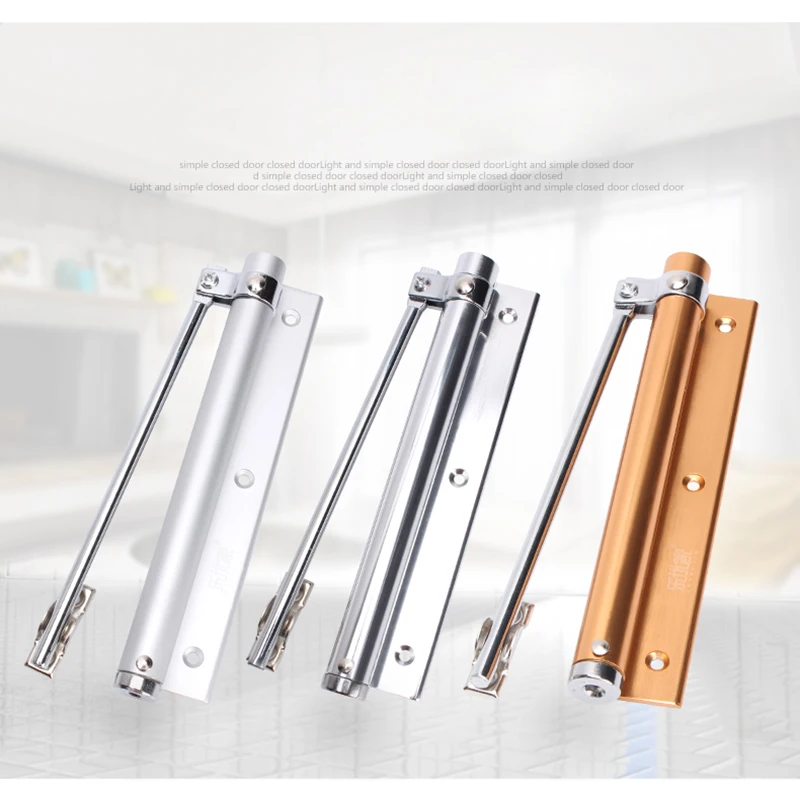 

Matte Black Lightweight Simple Automatic Door Closer Household Door Opener Buffer Household Automatic Spring Small Door Closer
