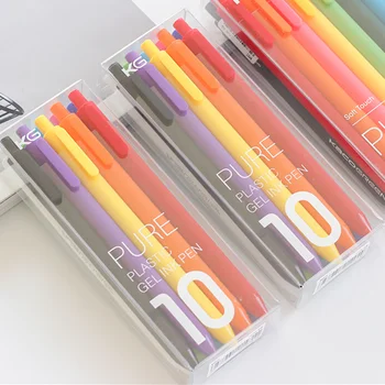

4 set/Lot Candy soft touch gel pen 0.5mm ballpoint 10 color ink pens Stationery Office accessories school supplies Canetas E6075