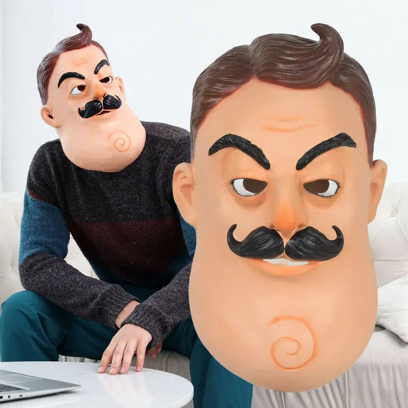 Маска для косплея Hello Neighbor латексная маска на всю голову Хэллоуина кино